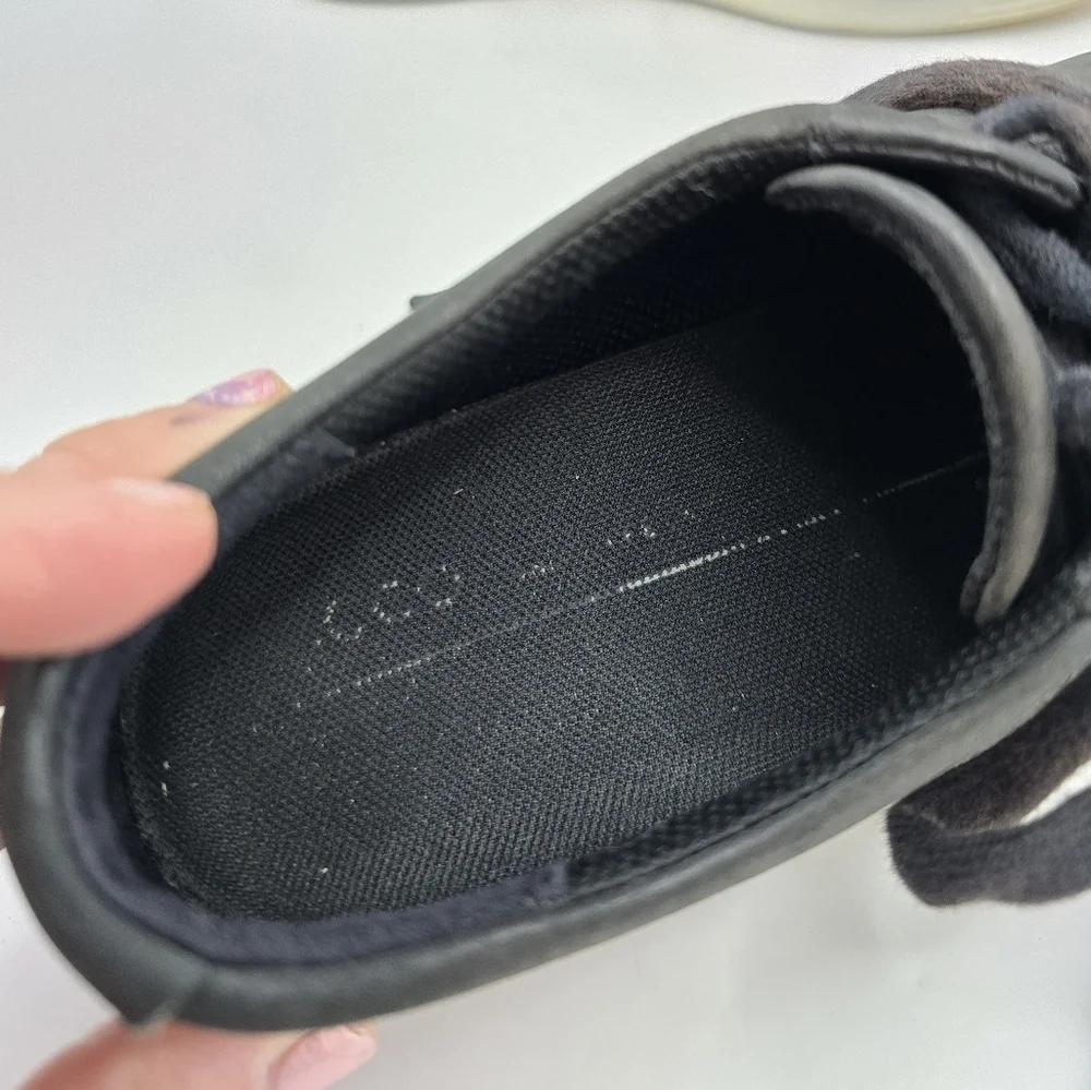 Ecco | Soft 7 black leather sporty tennis prep low-top sneakers | WMS 5